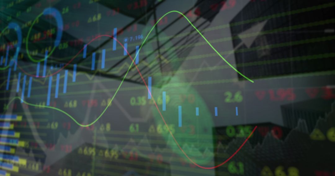 Financial Data Security Concept with Graphs and Padlock