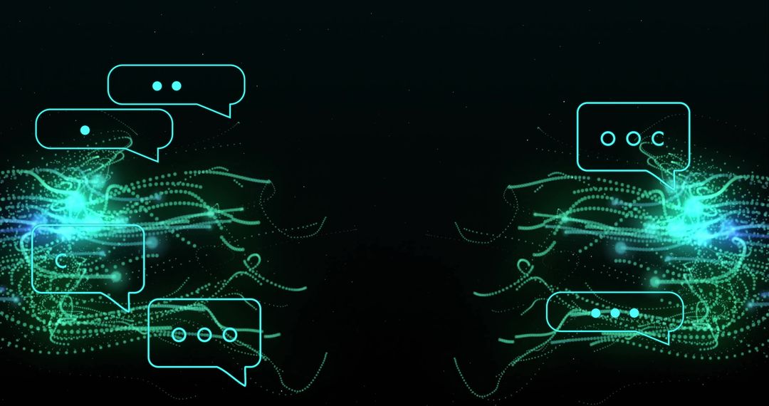Abstract ai chat interface and data processing graphic