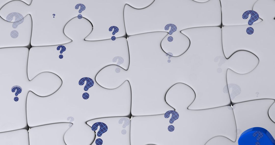 Puzzle Pieces with Question Marks Symbolizing Intellectual Challenges