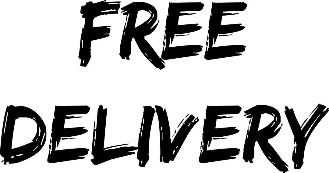 Free Delivery Text on Transparent Background for Digital Overlay