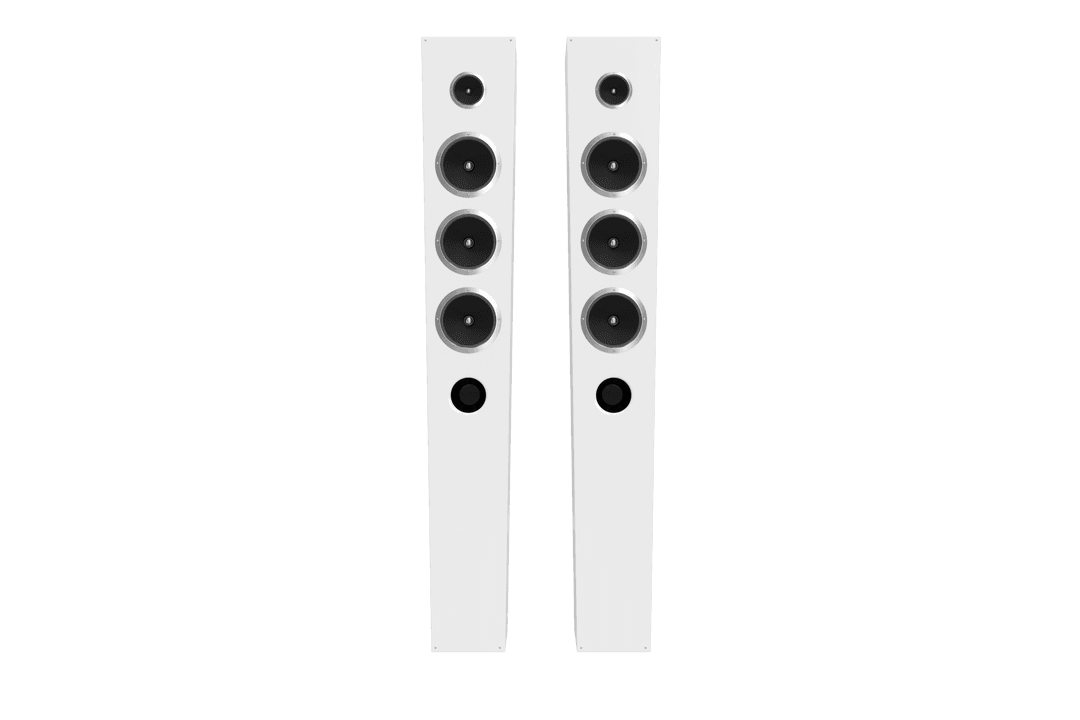 Transparent Image of Modern White Loudspeakers