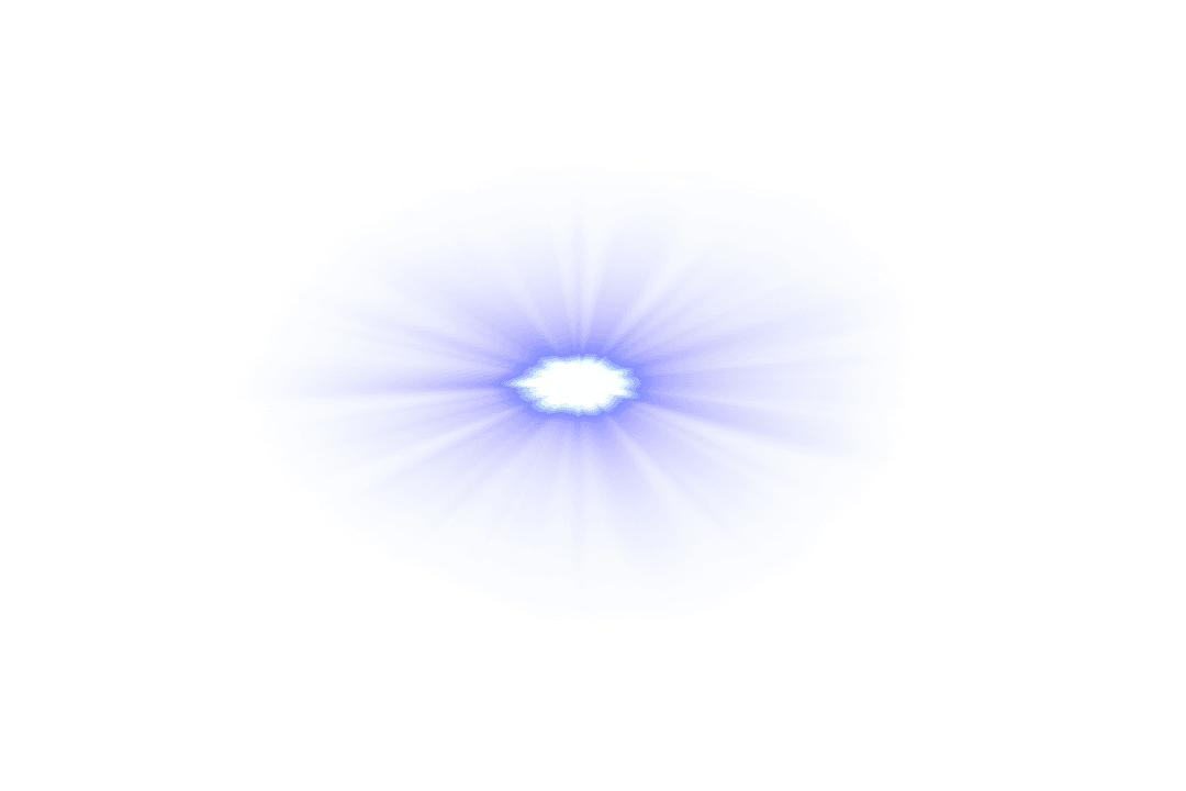 Radiant Light Burst Effect on Transparent Background