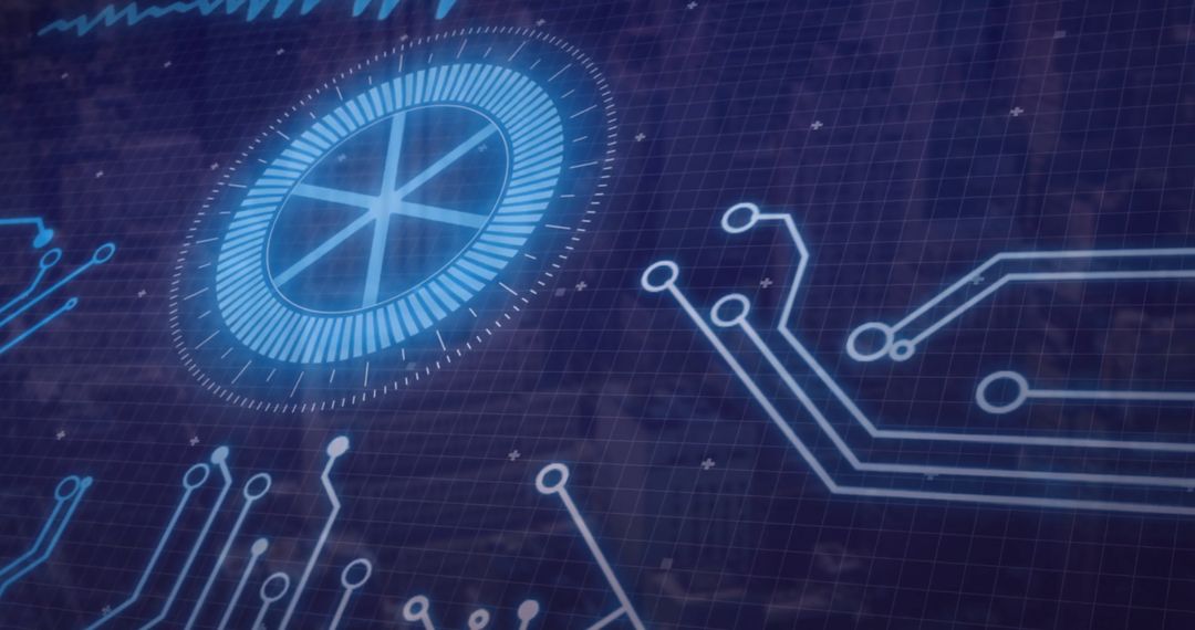 Futuristic Digital Circuit Board with Technological Interface