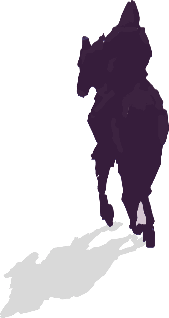Abstract Canine Silhouette on Transparent Background with Shadow