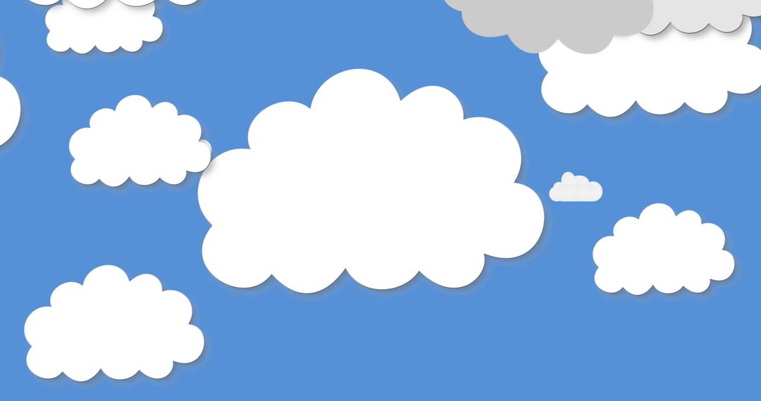 Cartoon Clouds on Vibrant Blue Sky Backdrop