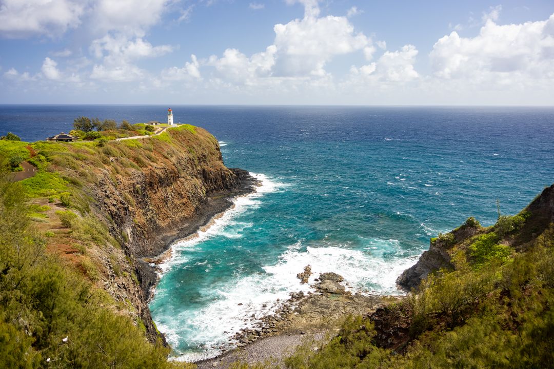Dramatic Cliffside Lighthouse by the Ocean