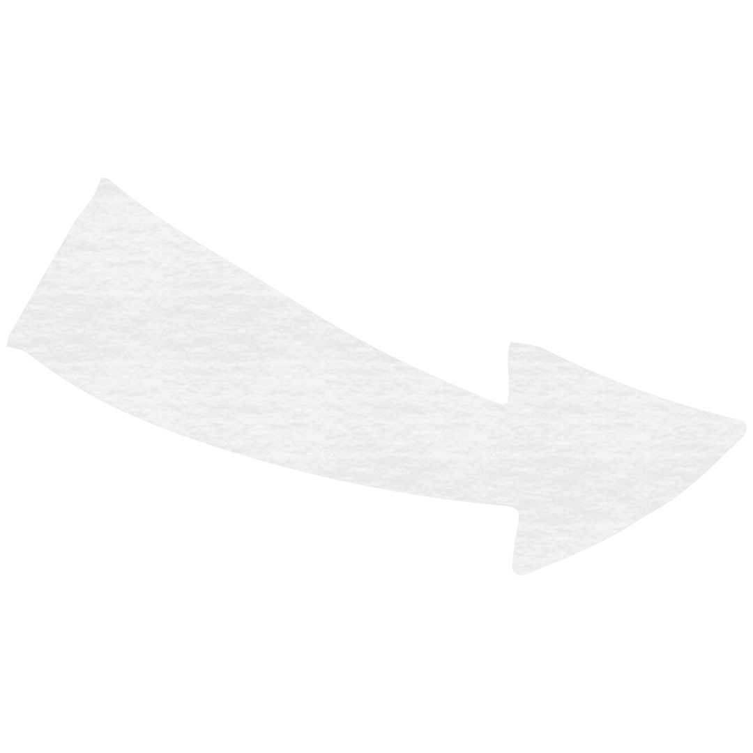 White Textured Arrow Pointing Right on Transparent Background