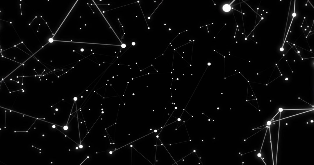 Glowing Network Nodes Connecting in Abstract Digital Geometry Constellation Tech Concept