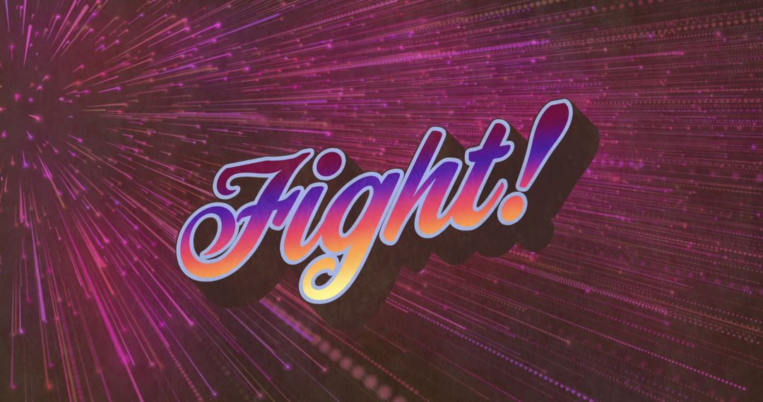 Dynamic Fight Retro Banner with Vibrant Light Trails Background