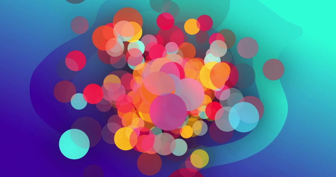 Colorful Light Spots Moving on a Blue Background