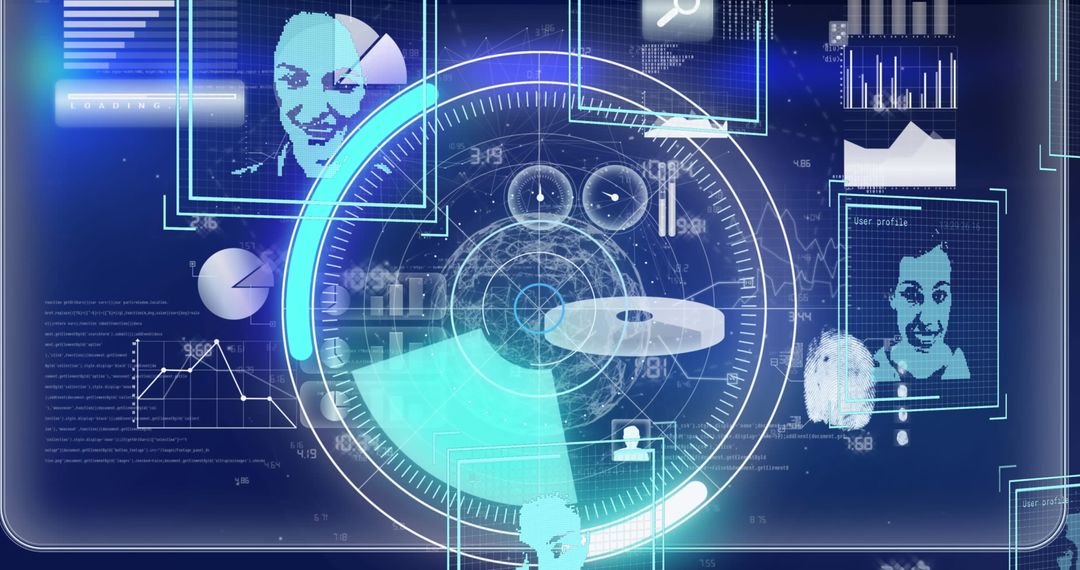 Futuristic Digital Interface with Social Media Integration