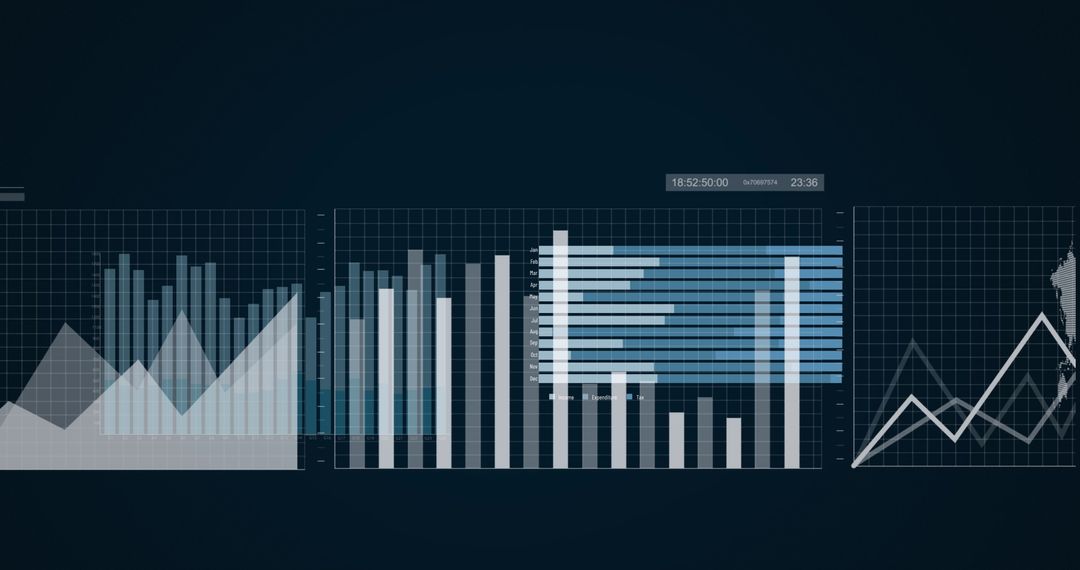 Digital Graph Interface Illustrating Financial Data Analysis