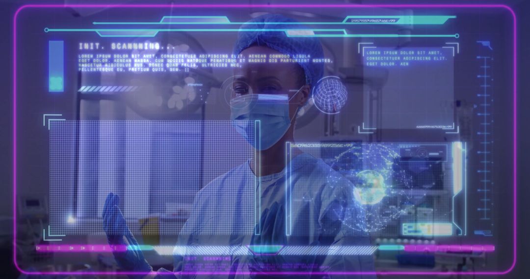 Futuristic Diagnostic Technology with Medical Professional in Laboratory