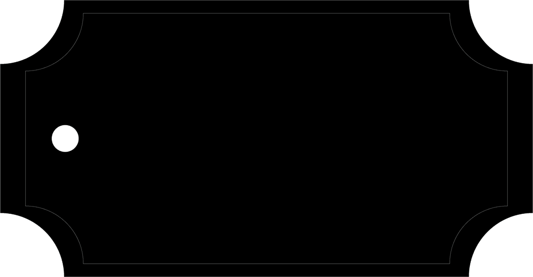 Minimalist Black Label with Copy Space on Transparent Background