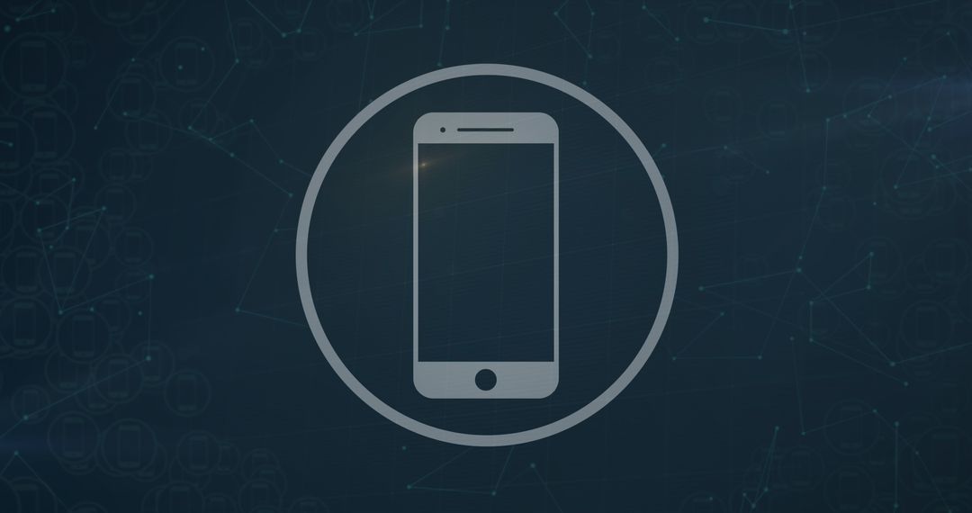 Smartphone Icon with Digital Data and Network Connections Background