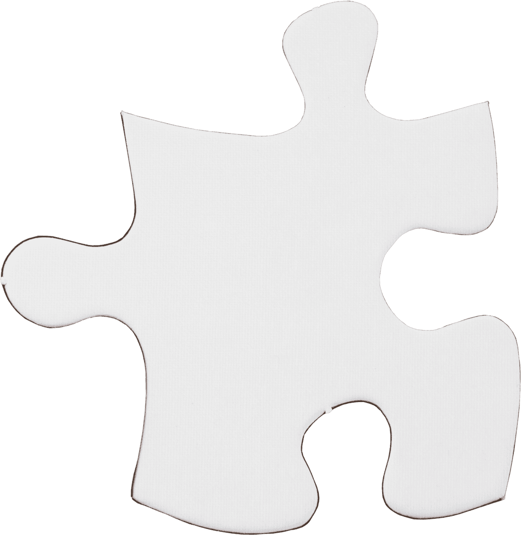 White Puzzle Piece on Transparent Background
