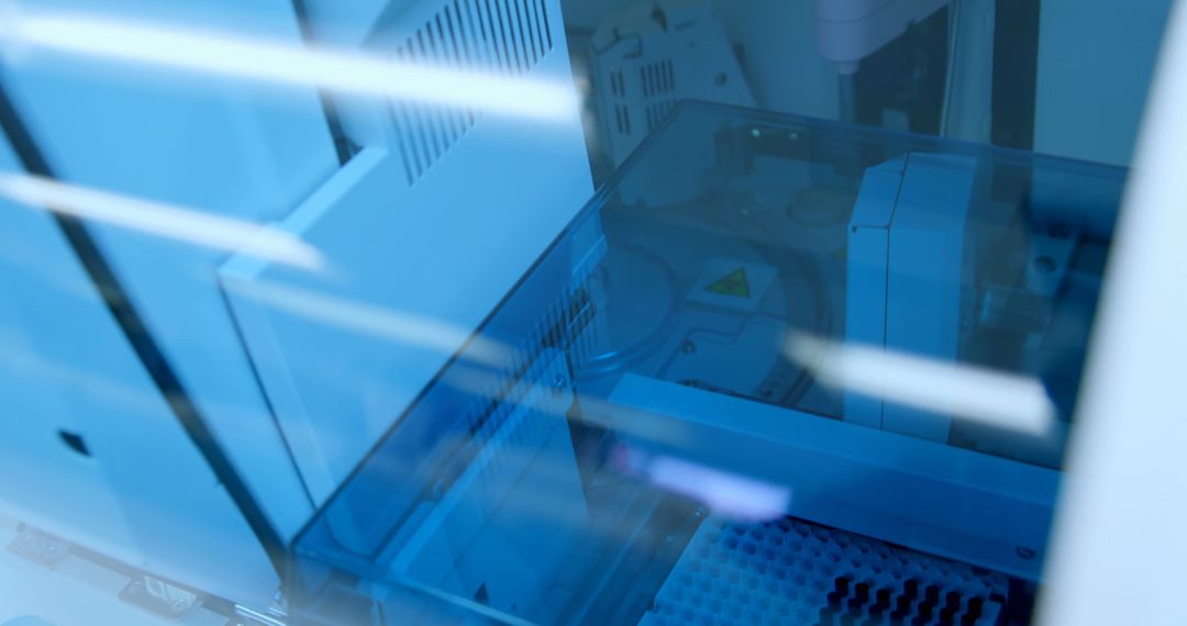 Close-Up of High-Tech Laboratory Equipment Under Blue Light - Free Images, Stock Photos and Pictures on Pikwizard.com