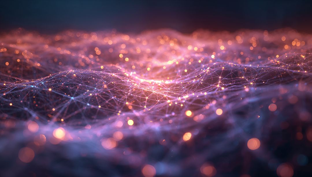 Glowing Virtual Network Connection with Bokeh Lights