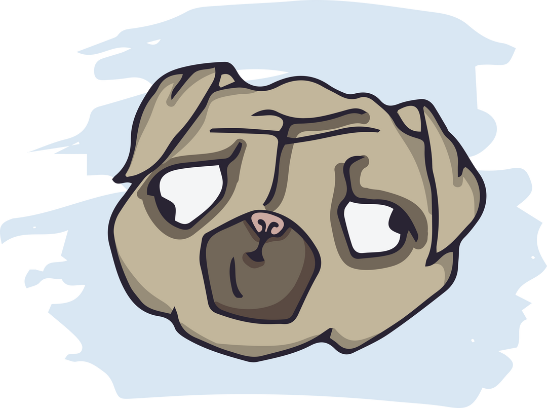 Sad Pug Dog Face Illustration on Transparent Background - Download Free Stock Images Pikwizard.com