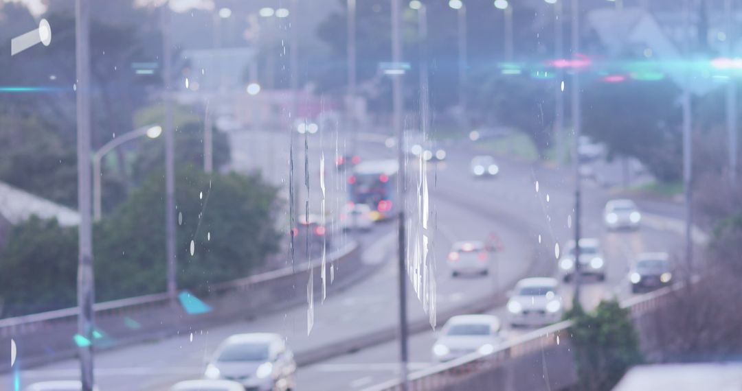 Digitalization Overlay on Urban Roads Creating Futuristic Vibes