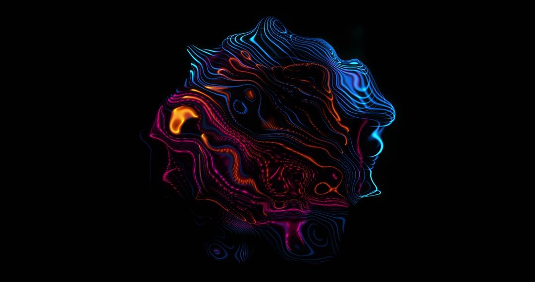 Abstract Digital Wave Orb with Vibrant Hues