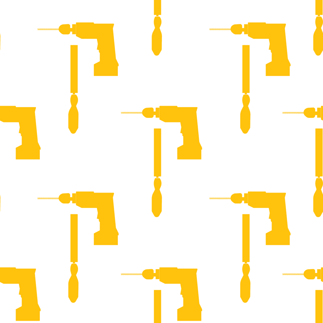 Seamless Yellow Tool Pattern on Transparent Background for DIY Designs