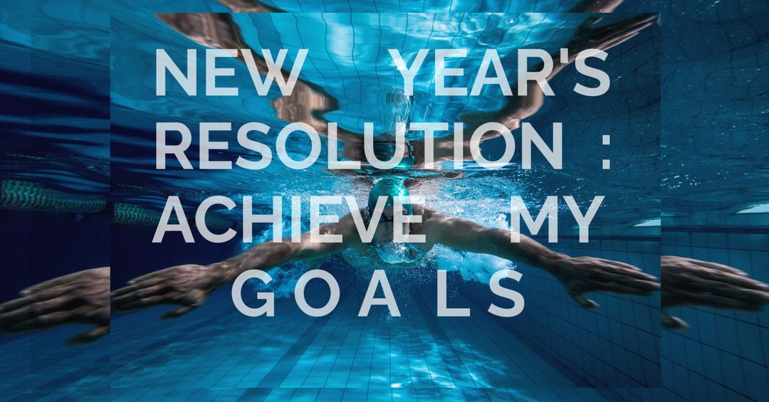 Inspirational Swimmer Pursuing New Year's Goals Underwater