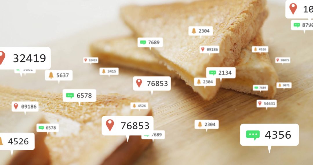 Toasted Bread with Social Media Notification Icons