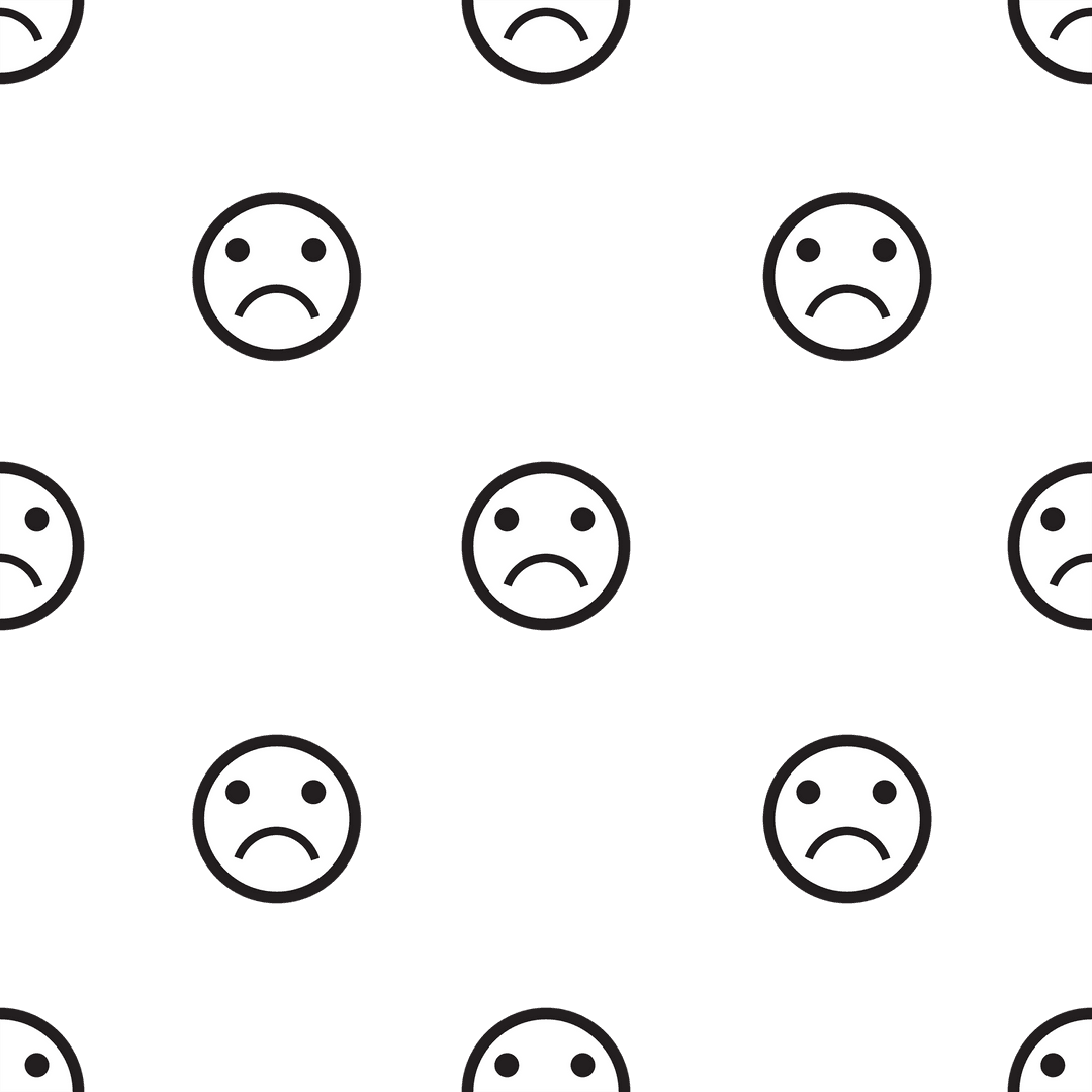 Sad Emoji Pattern on Transparent Background