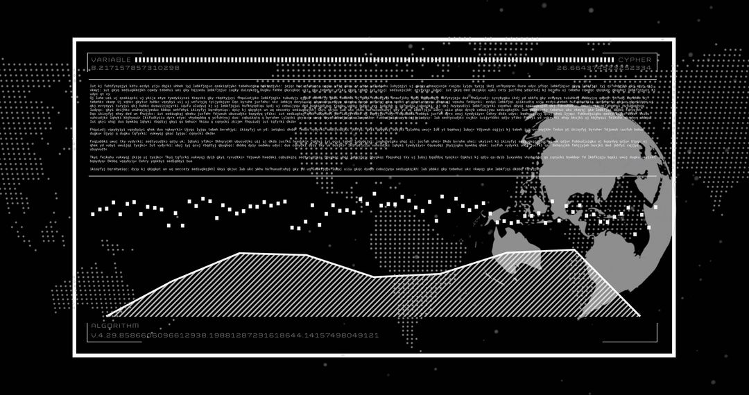 Global Data Analysis and Encryption over Digital World Map - Free Images, Stock Photos and Pictures on Pikwizard.com