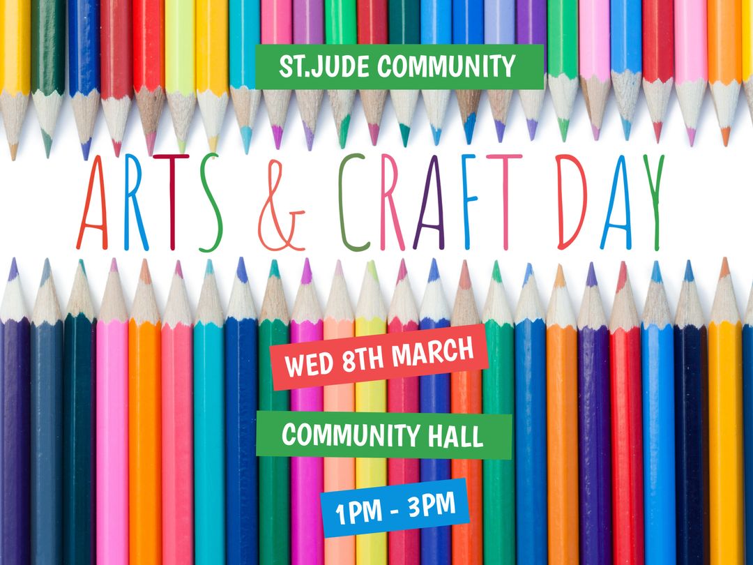 Colorful Community Arts and Craft Day Promotion