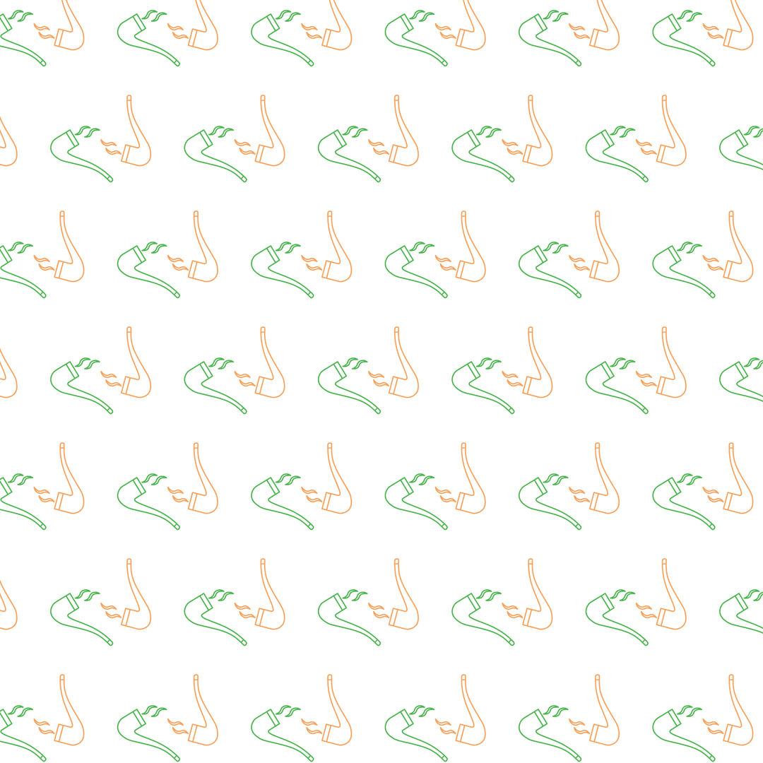 Seamless Vector Illustration of Green and Orange Pipe Pattern on Transparent Background