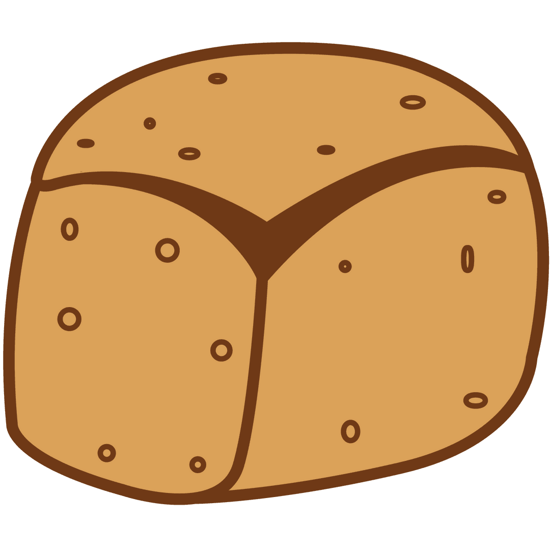 Vector Loaf of Bread on Transparent Background