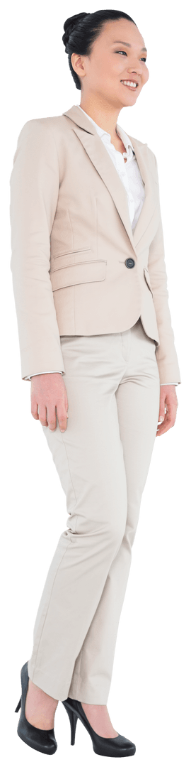 Smiling Asian Professional Woman on Transparent Background