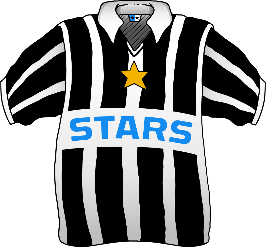 Striped Jersey on Transparent Background with Yellow Star and Branding