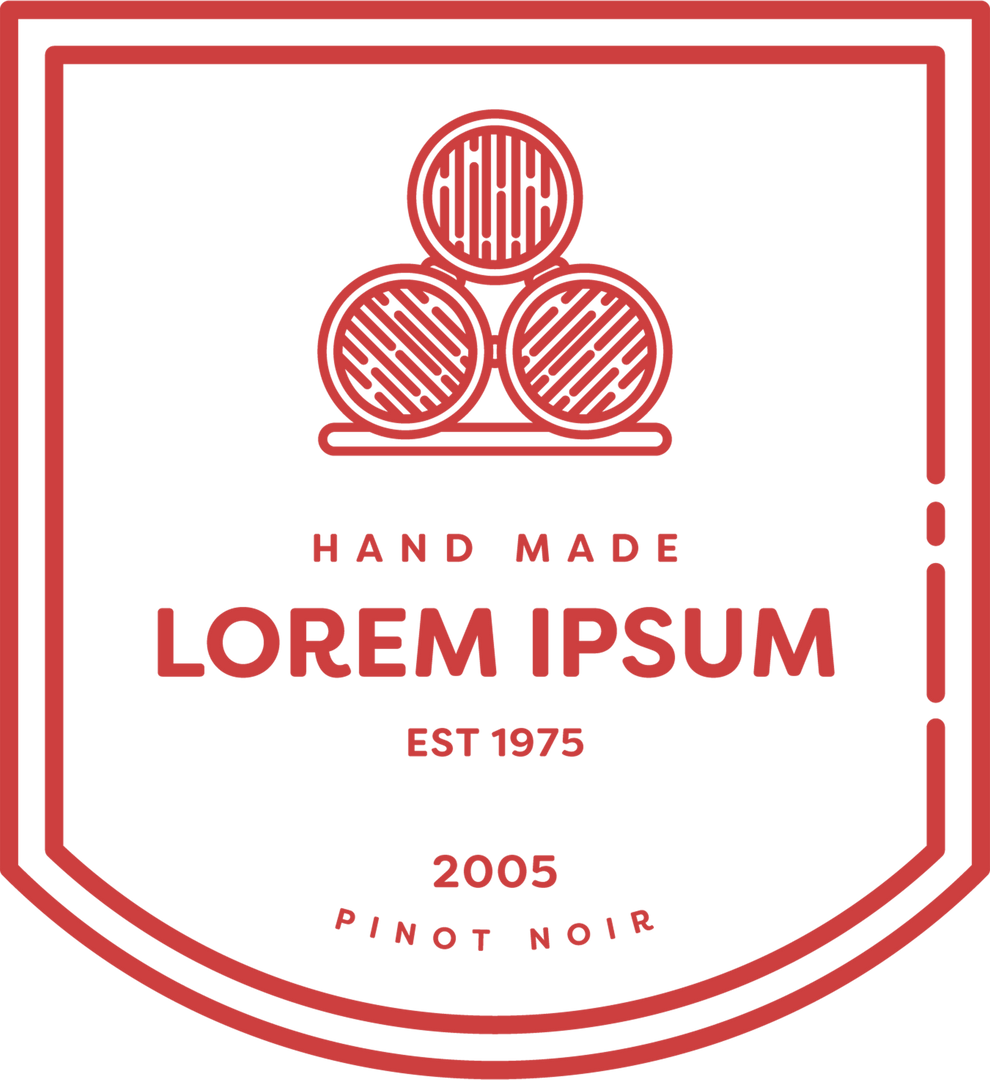 Handmade Lorem Ipsum Pinot Noir Wine Label Template on Transparent Background - Download Free Stock Images Pikwizard.com