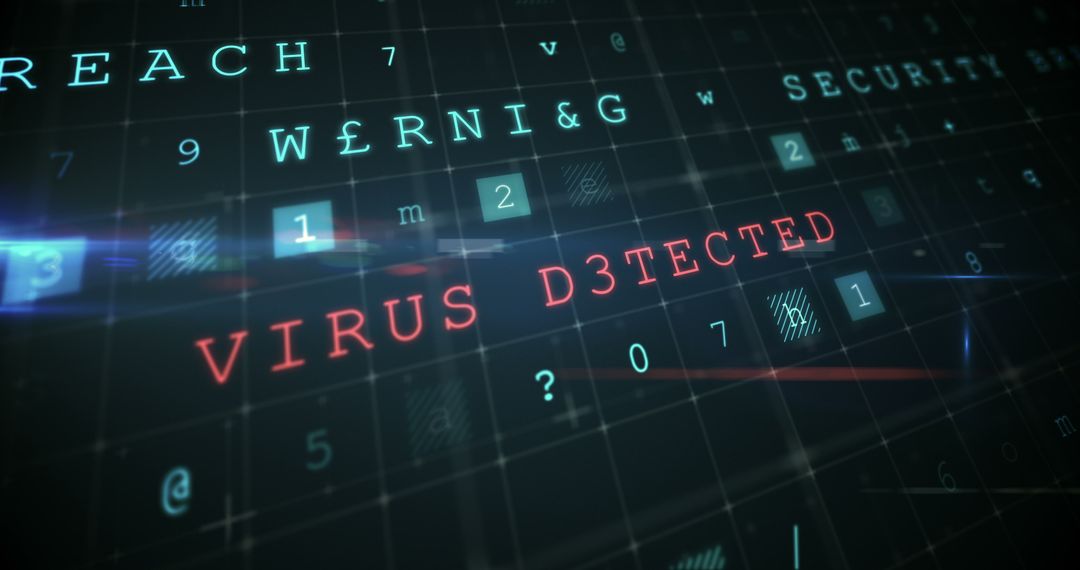 Digital Matrix Alert Highlighting Online Security Breach