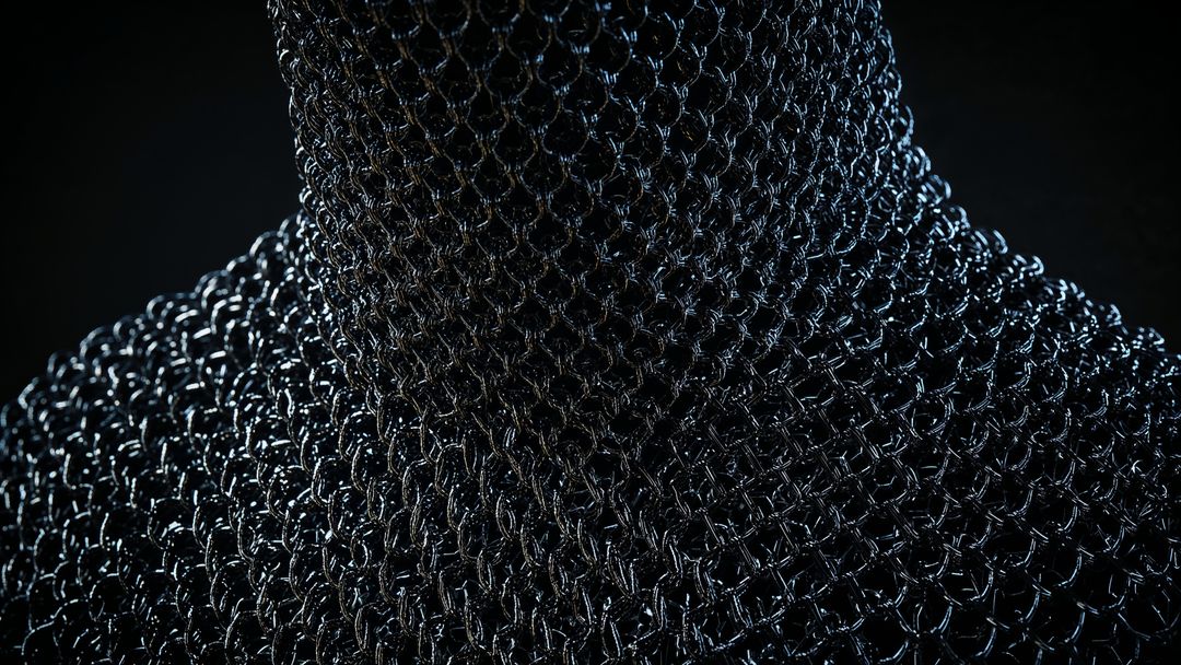 Gleaming Chainmail Armor with Densely Interwoven Metal Rings