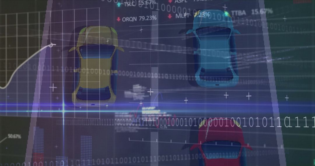 Digital Car Navigation Interface with Analytics Overlay