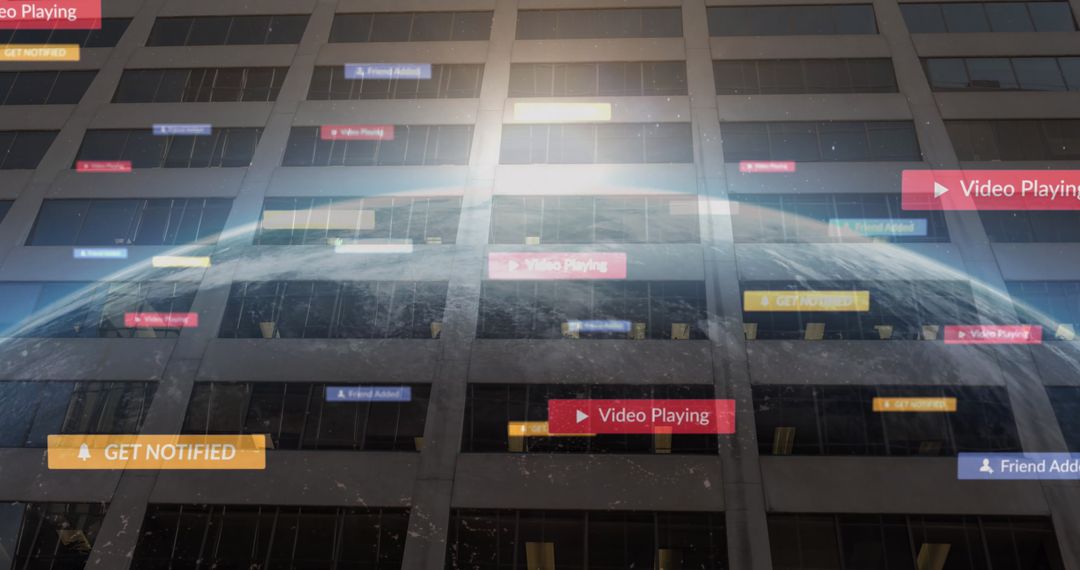 Digital Interaction with Social Media Notifications on Urban Building