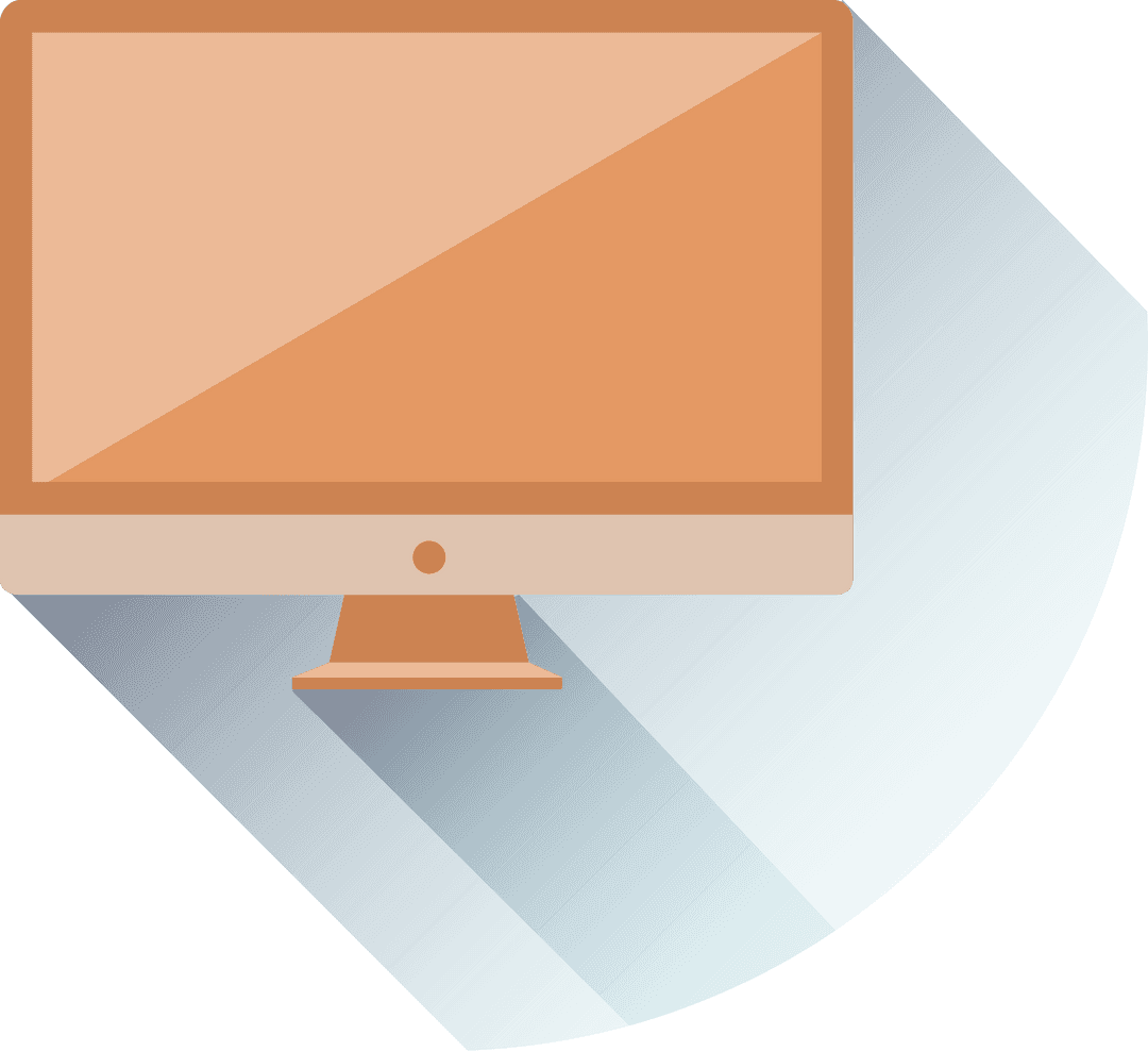 Beige Computer Monitor Icon with Transparent Background
