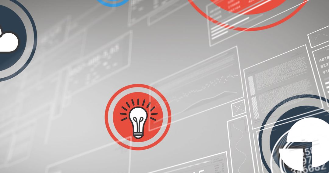 Digital Interface With Data and Media Icons