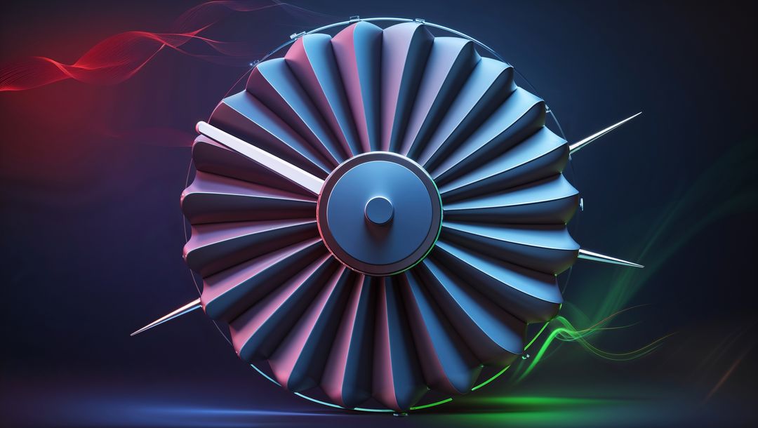 Stylized Turbofan Engine Fan Assembly with Colorful Lighting