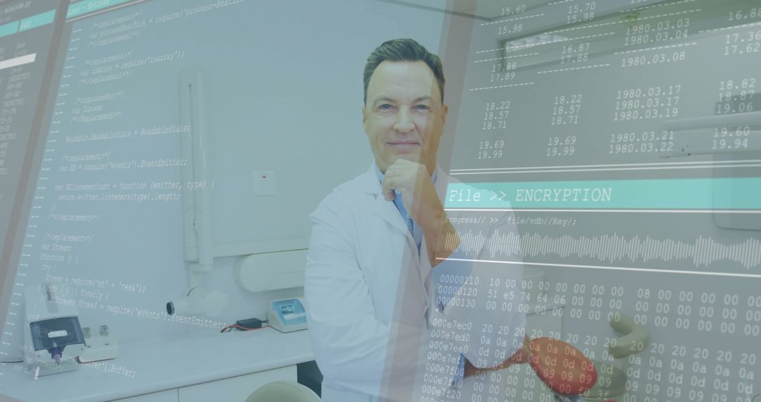 Medical Doctor Analyzing Digital Data in Innovative Healthcare Setting