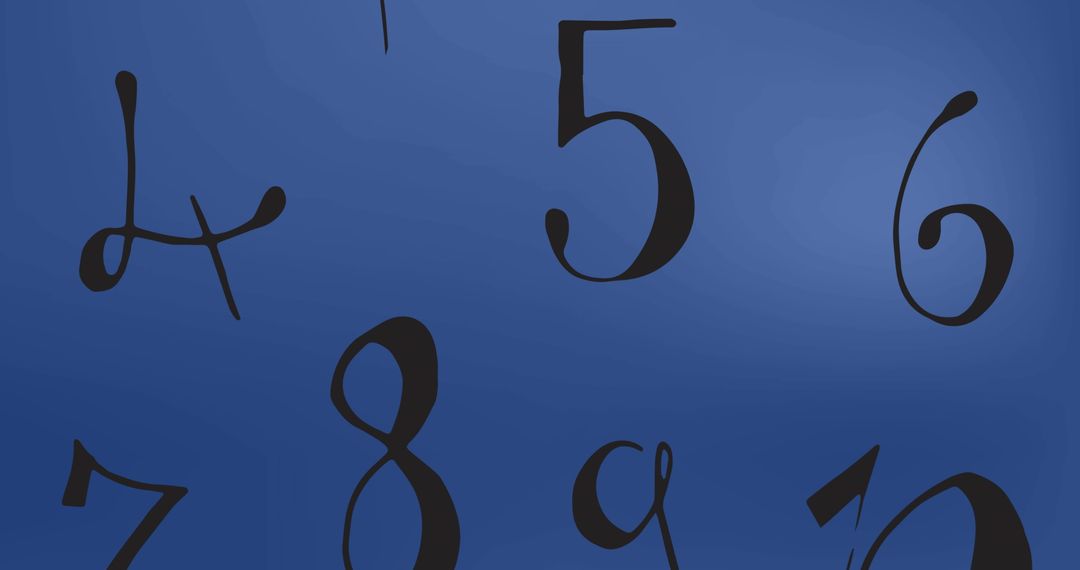 Numerical Patterns on Colorful Blue Background with Abstract Style