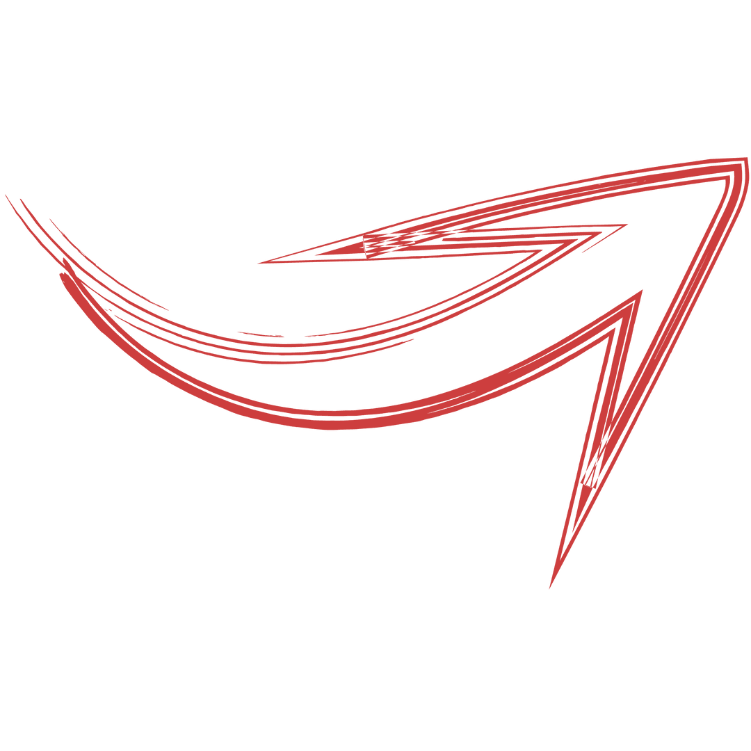 Dynamic Red Arrow Symbol on Transparent Background