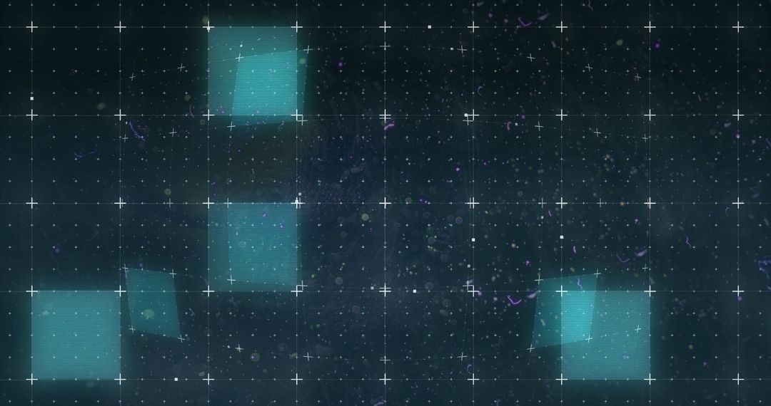 Digital Interface with Scanning Grid and Blue Squares