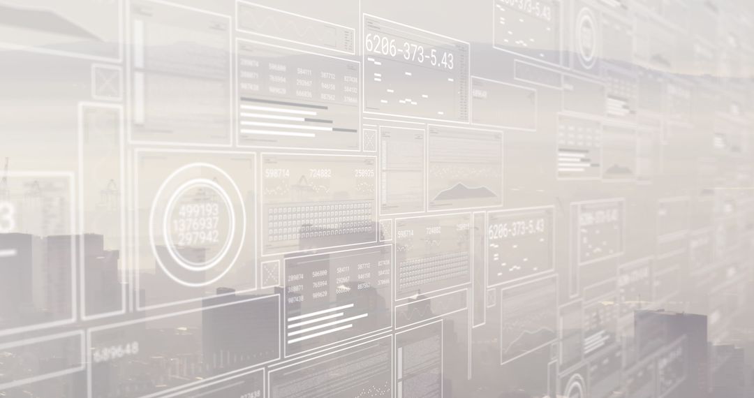 Financial Data Overlay with Cityscape Modern Interface