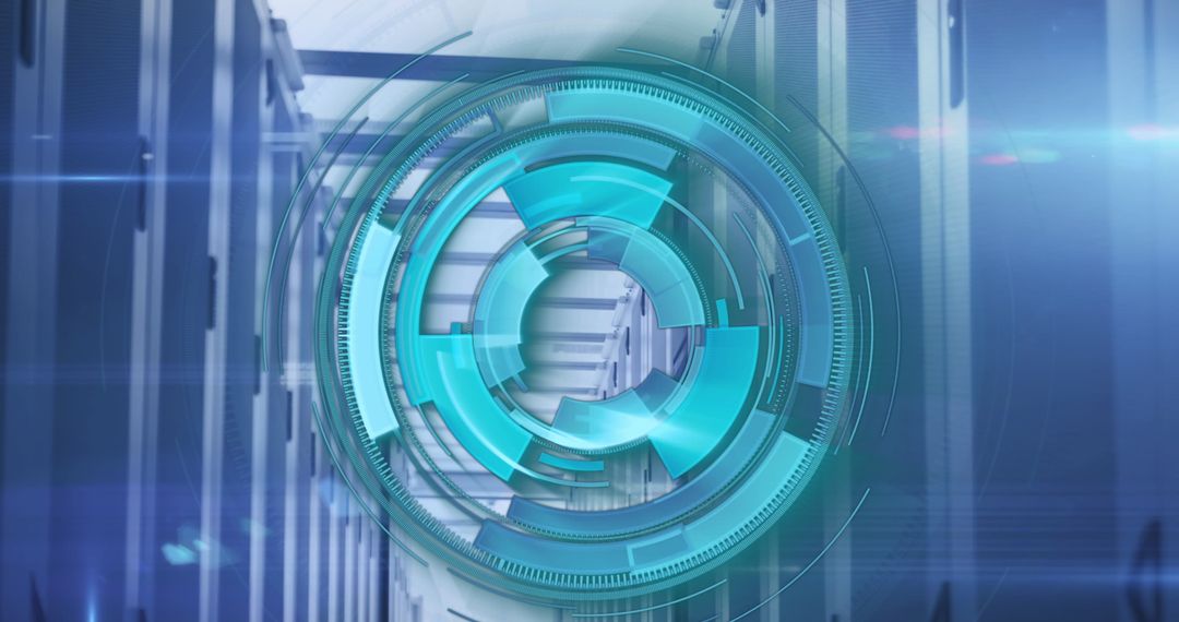 Futuristic Digital Interface with Abstract Circular Elements