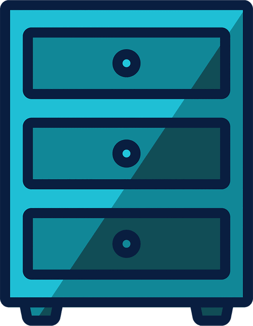 Blue Chest of Drawers Transparent Vector Illustration